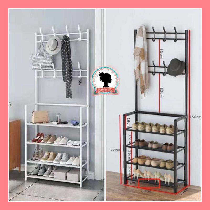 Multifunctional 5 Tier Shoe and Clothes Rack