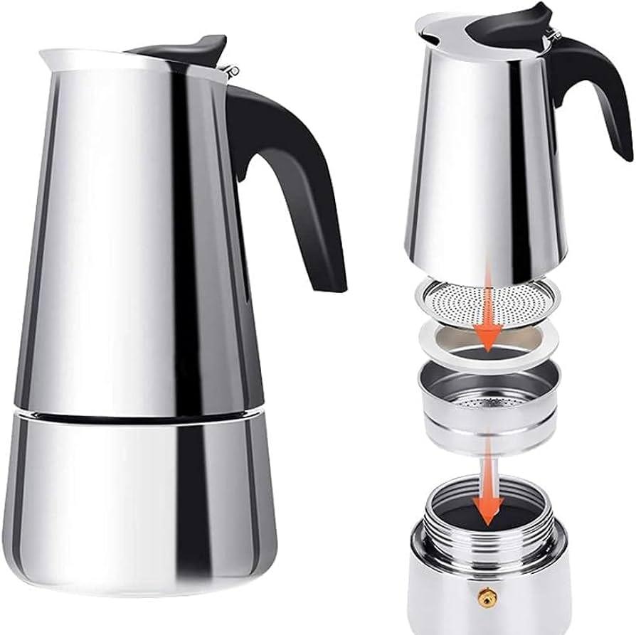 6 Cups Stainless Steel Moka Coffee Pot Espresso Coffee Maker