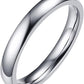 Stainless Steel Polished Silver Band Ring - Size 10