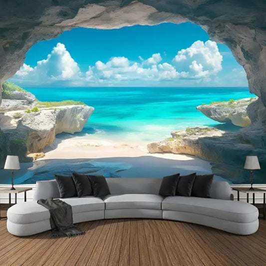 Large 1pc Ocean Beach Seascape Wall Mural Tapestry