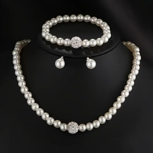 Elegant Faux Pearl Jewelry Set