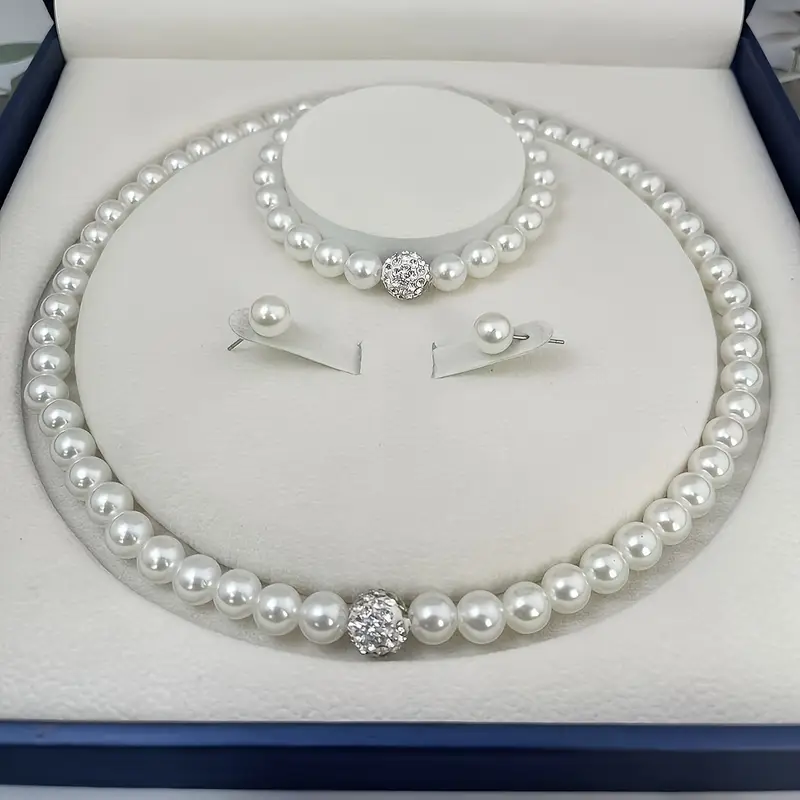 Elegant Faux Pearl Jewelry Set