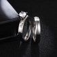 Elegant Stainless Steel Wedding Ring Set - Size 8