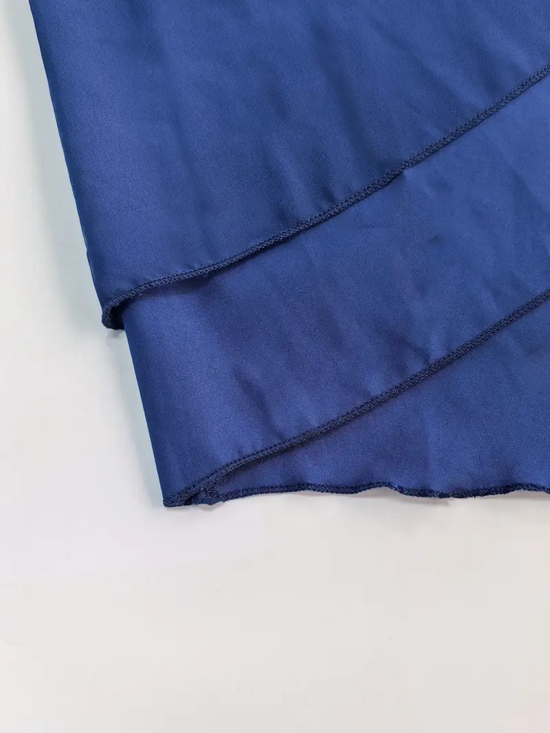 Elegant Royal Blue Off-Shoulder Top and Wide-Leg Pants Set - Size Large