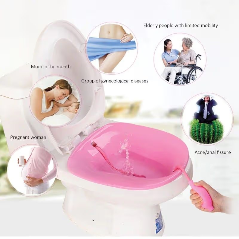 Portable Sitz Bath Tub with Flusher for Postpartum Care