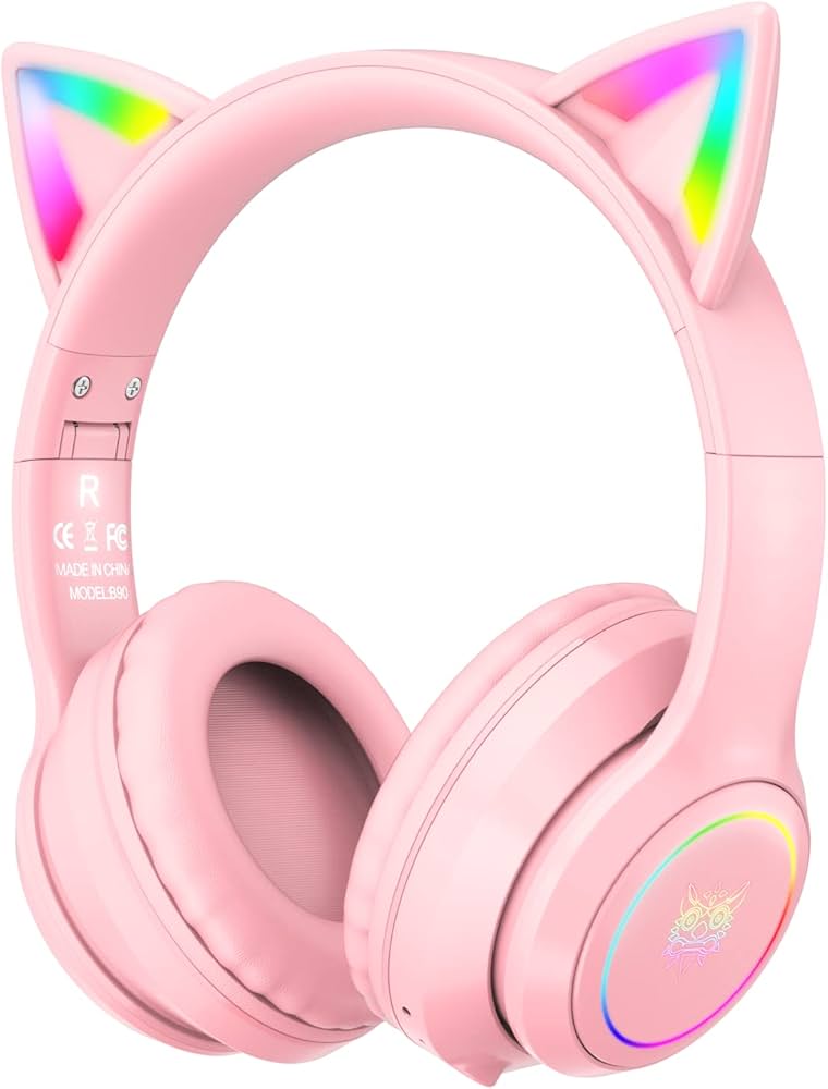 Kids Wireless Cat Ear LED Headphones