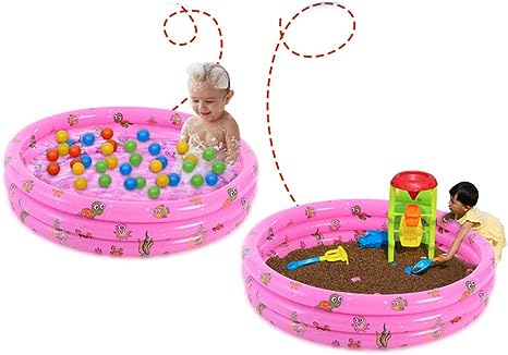 3 Ring Toddler Inflatable Swimming Pool with Bubble Floor