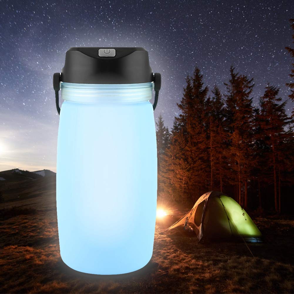 Travel and Camping Lantern Bottle with LED Lighting and Solar Charging