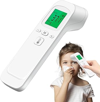 Baby and Adult Forehead Thermometer with Fever Alarm, Lcd Display and Memory Function