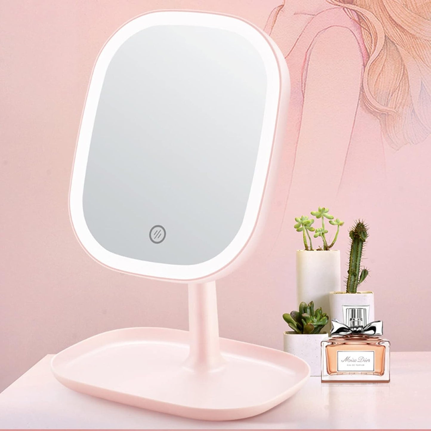 Multifunction Makeup Mirror With LED Light