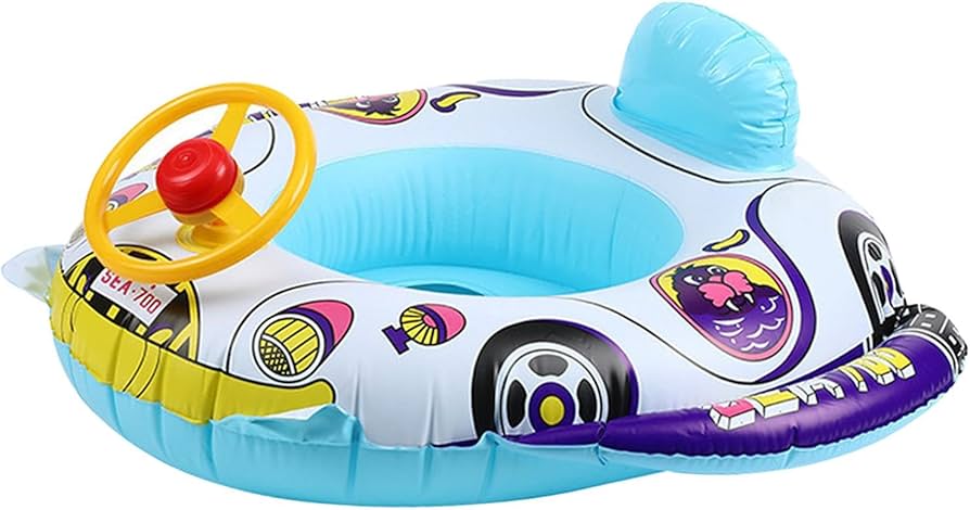 Inflatable Swim Float Seat with Steering Wheel for Baby/Toddler