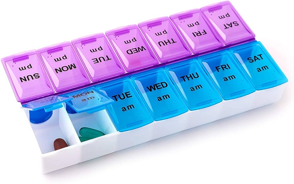 Pill Storage Box 7 Days AM/PM Organizer