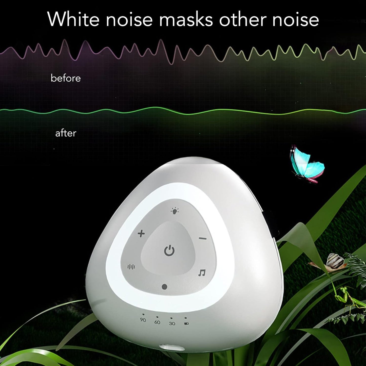 Bluetooth White Noise Machine with LED Night Light