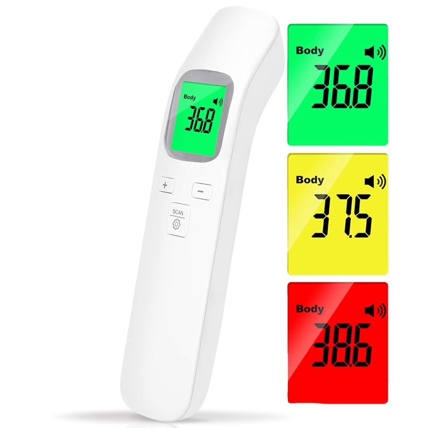 Baby and Adult Forehead Thermometer with Fever Alarm, Lcd Display and Memory Function