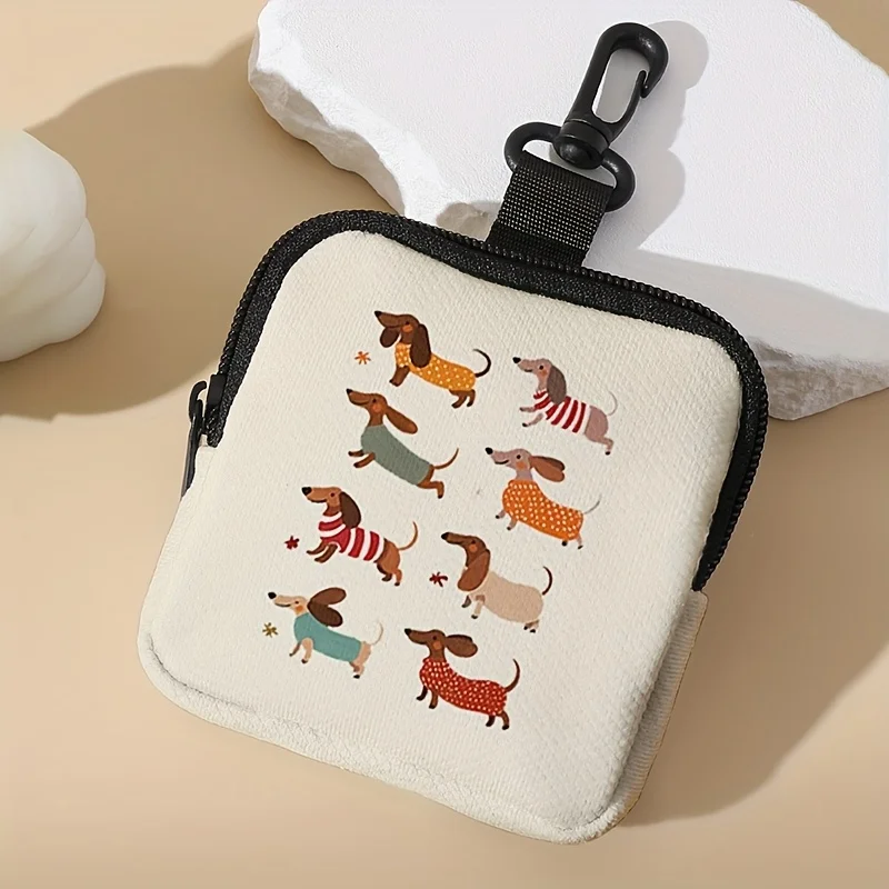 Coin Purse Wallet with Dachshund Pattern