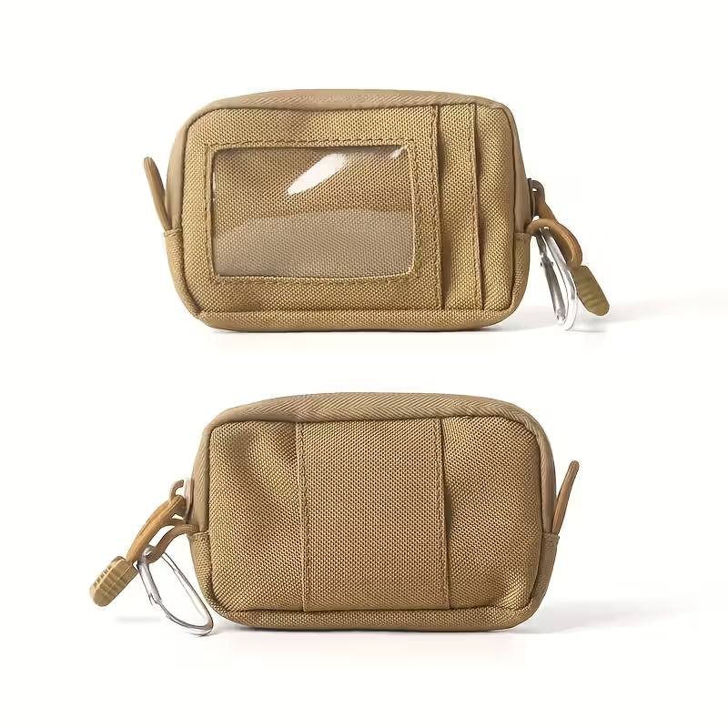 Canvas Coin Purse With Zipper to Wear on Belt