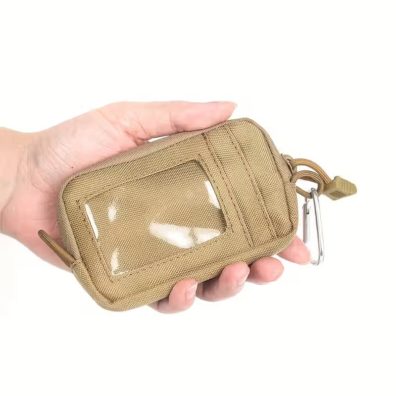 Canvas Coin Purse With Zipper to Wear on Belt