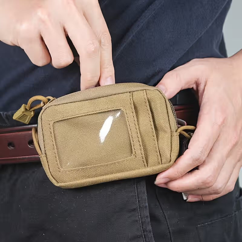 Canvas Coin Purse With Zipper to Wear on Belt