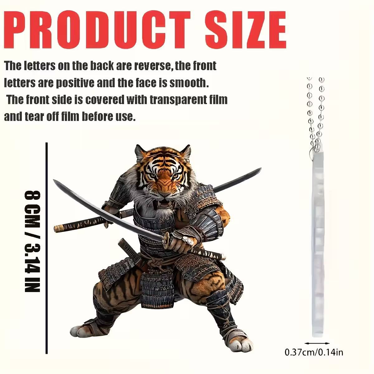2D Flat Acrylic Car Decoration Tiger Warrior Armor Pendant