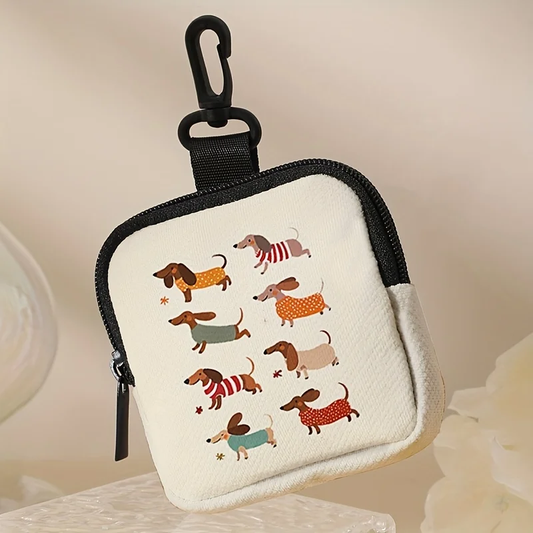 Coin Purse Wallet with Dachshund Pattern