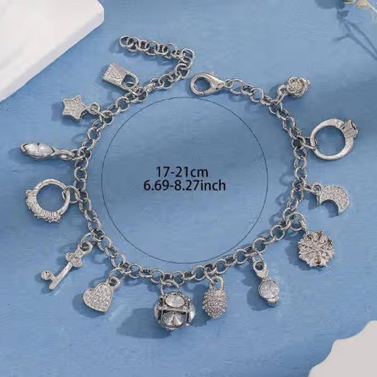 Multi Charm Tibetan Silver Bracelet