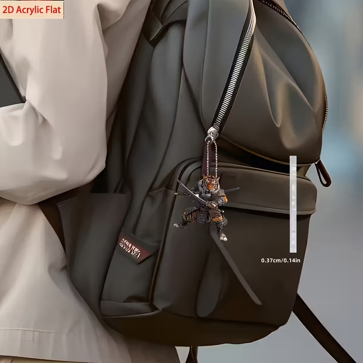 2D Flat Acrylic Car Decoration Tiger Warrior Armor Pendant