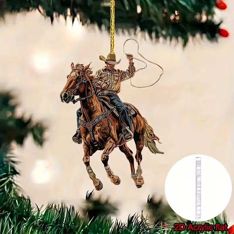 2D Flat Car Hanging Decorations Cute Riding Cowboy