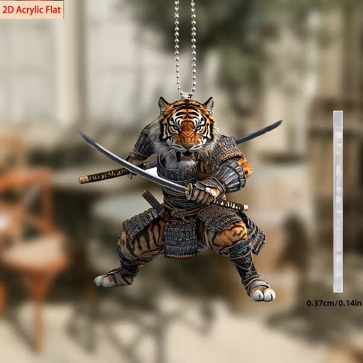 2D Flat Acrylic Car Decoration Tiger Warrior Armor Pendant