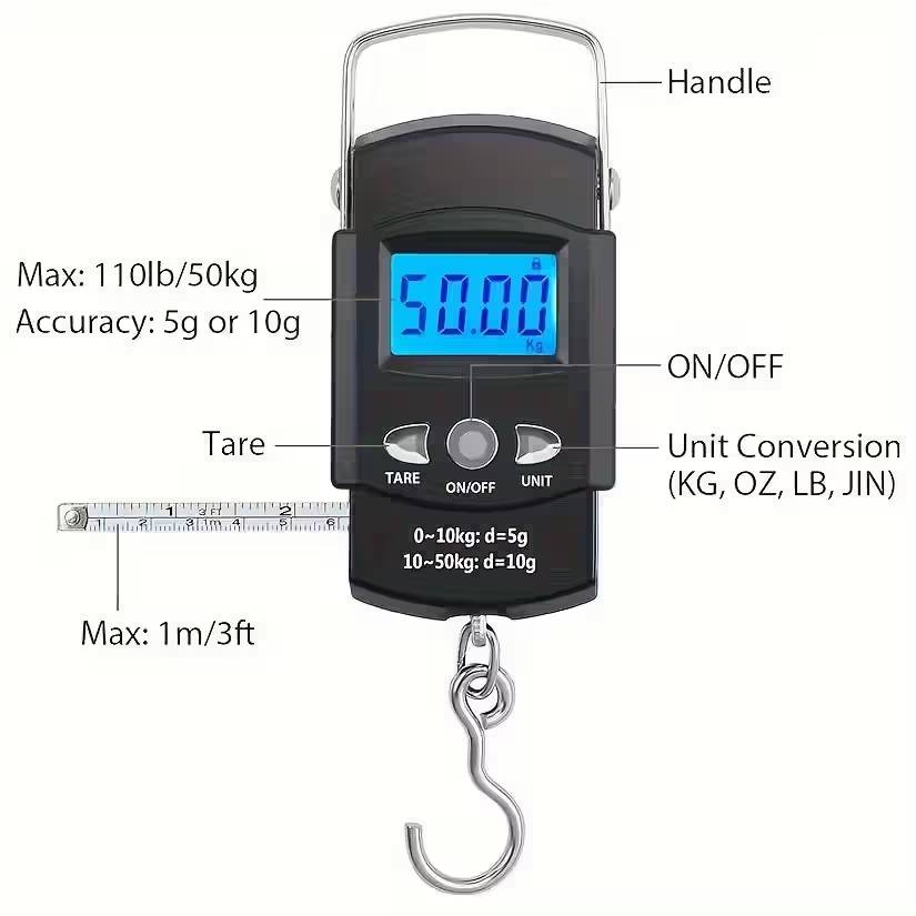 High-Precision 50 Kg Fishing and Travel Scale