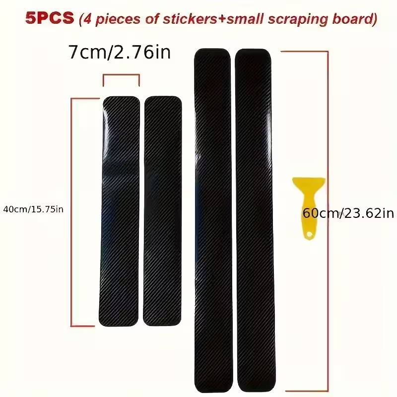 5 Piece Carbon Fiber Car Door Sill Protector Stickers
