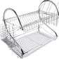 2 Tier Stainless Steel Kitchen Dish Drainer Drying Rack