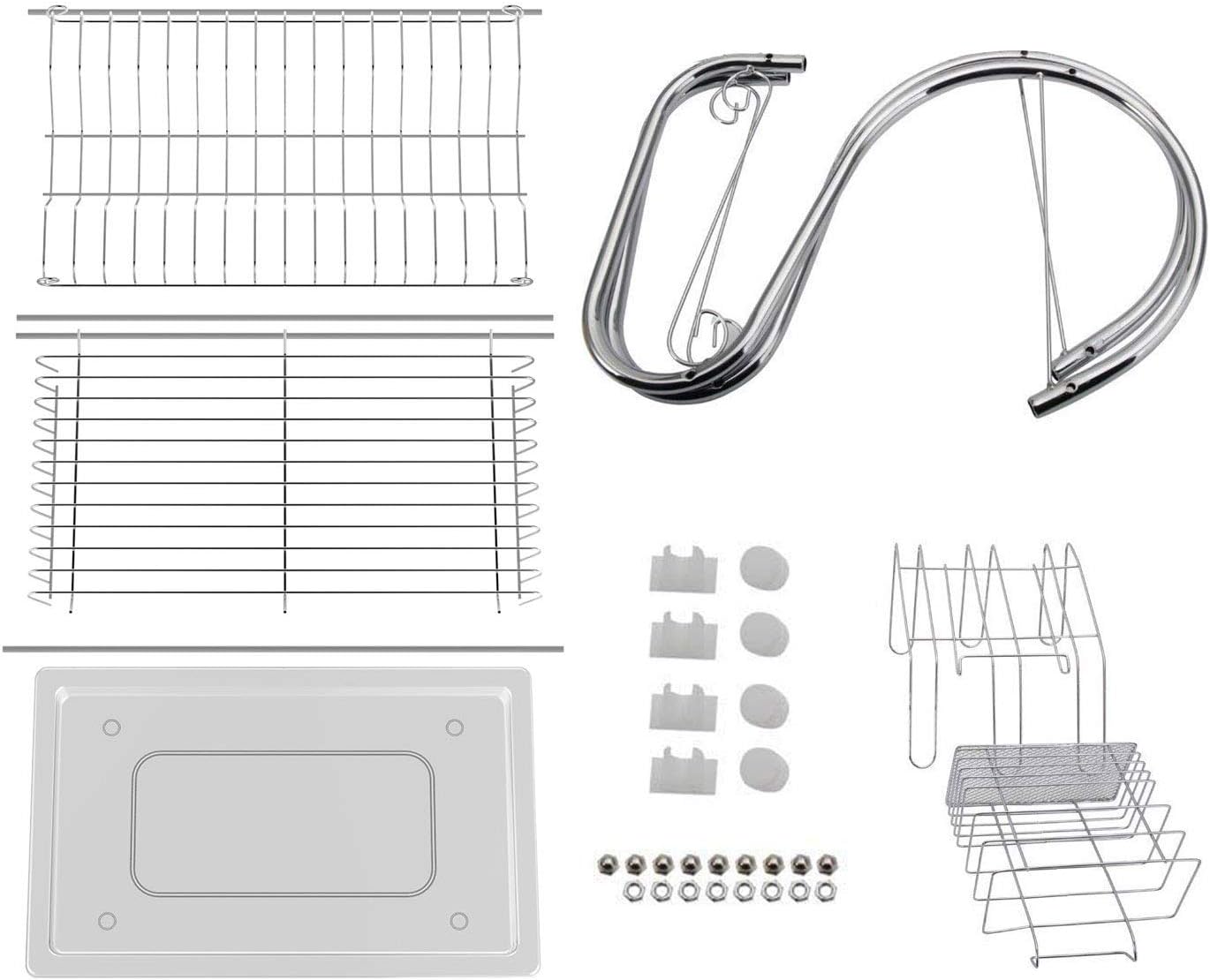2 Tier Stainless Steel Kitchen Dish Drainer Drying Rack