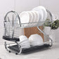 2 Tier Stainless Steel Kitchen Dish Drainer Drying Rack