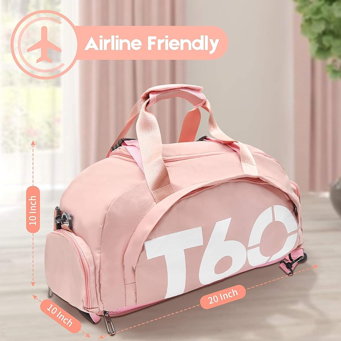 T60 Travel & Gym Duffle Bag Lightweight Waterproof Backpack