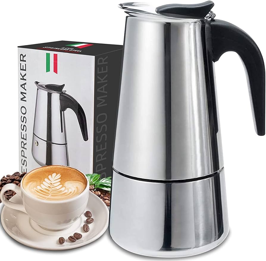 6 Cups Stainless Steel Moka Coffee Pot Espresso Coffee Maker