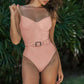 Ladies 1 Piece Velvet Ribbed Swimsuit Small