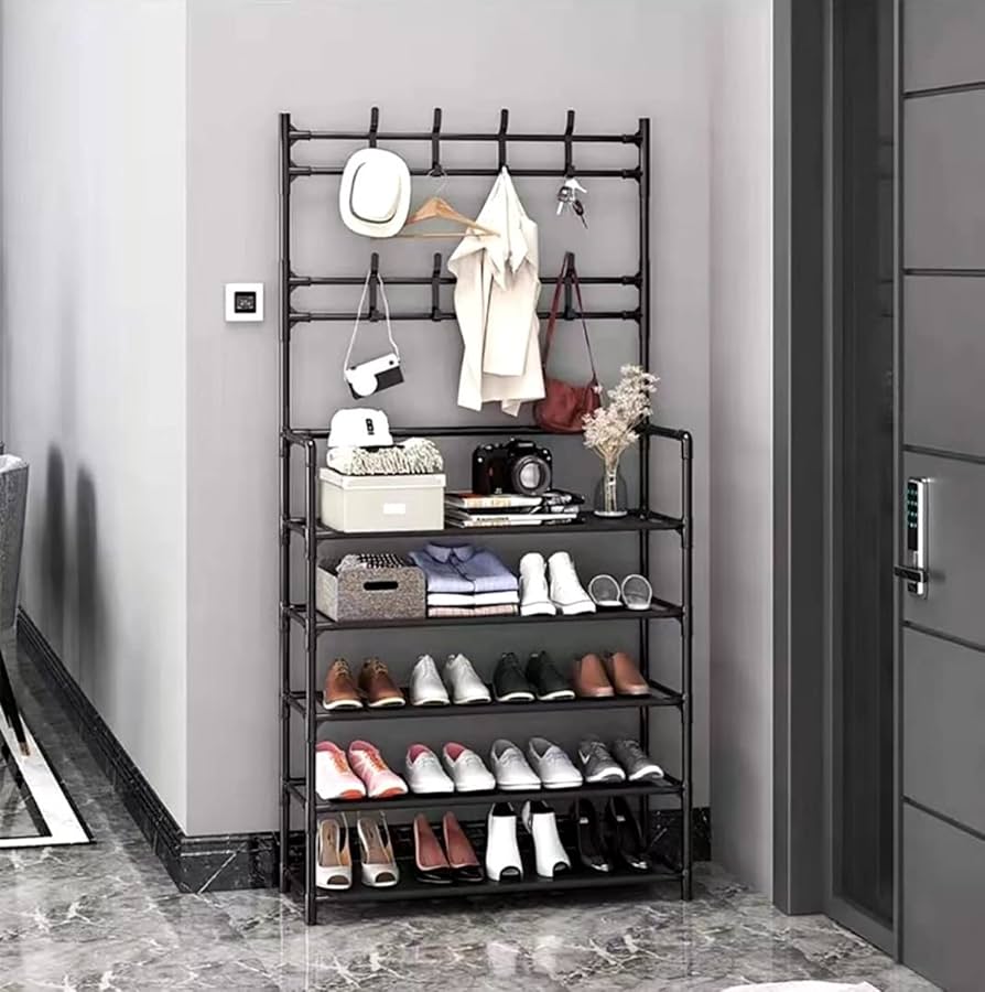 Multifunctional 5 Tier Shoe and Clothes Rack