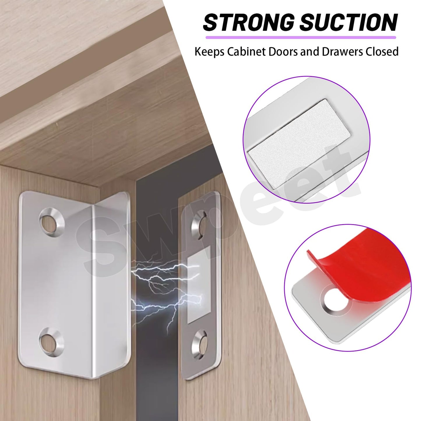 L Shaped Magnetic Suction Door Drawer Wardrobe Door Latch Door Closer