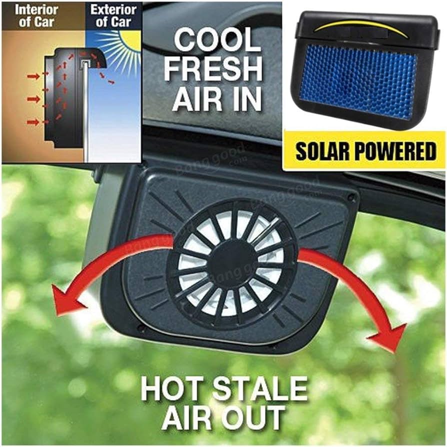 Car Auto Solar Powered Cool Air Vent Cooling Fan