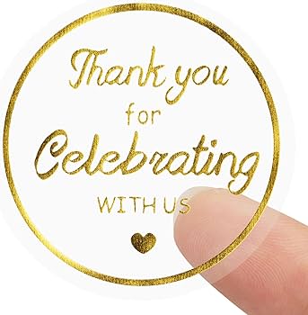 Thank You for Celebrating with Us Stickers - 300pcs