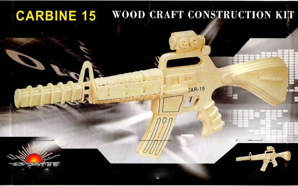 3D Wooden Simulation Model Kit (CARBINE-15 Style)