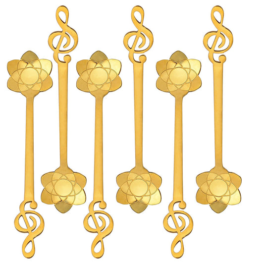 5 Piece Clickedin Star and Golden Design Stainless Steel Korean Spoon