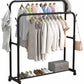 Double-Rail Metal Hanging Clothes Rack