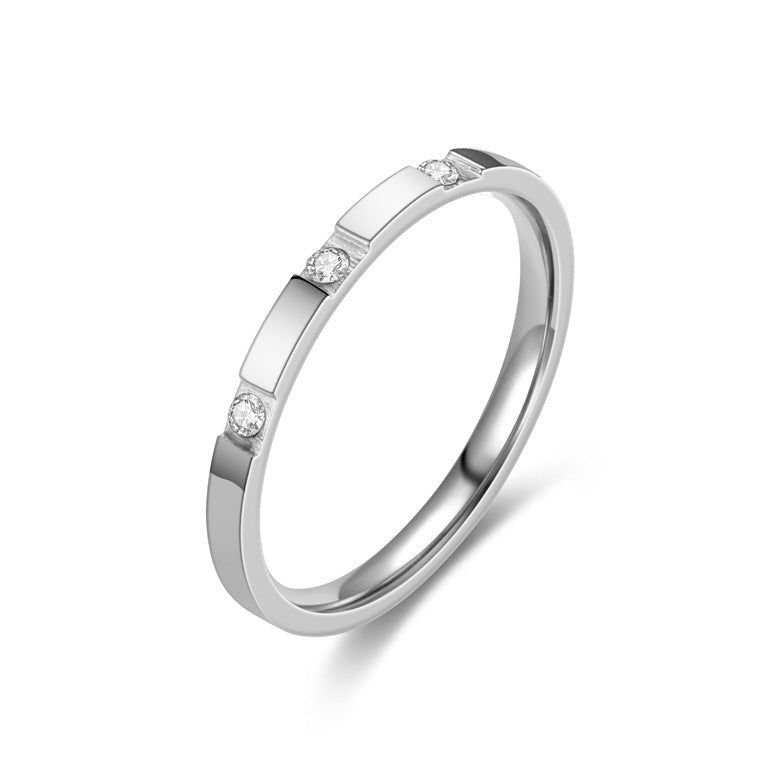 Minimalist White CZ Wedding Ring - Size 7 (N+)