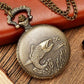 Retro Bronze Fish Quartz Pocket Watch