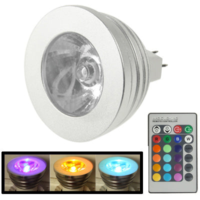 RGB Colour Change LED Light Bulb and Remote Control - PIN TYPE