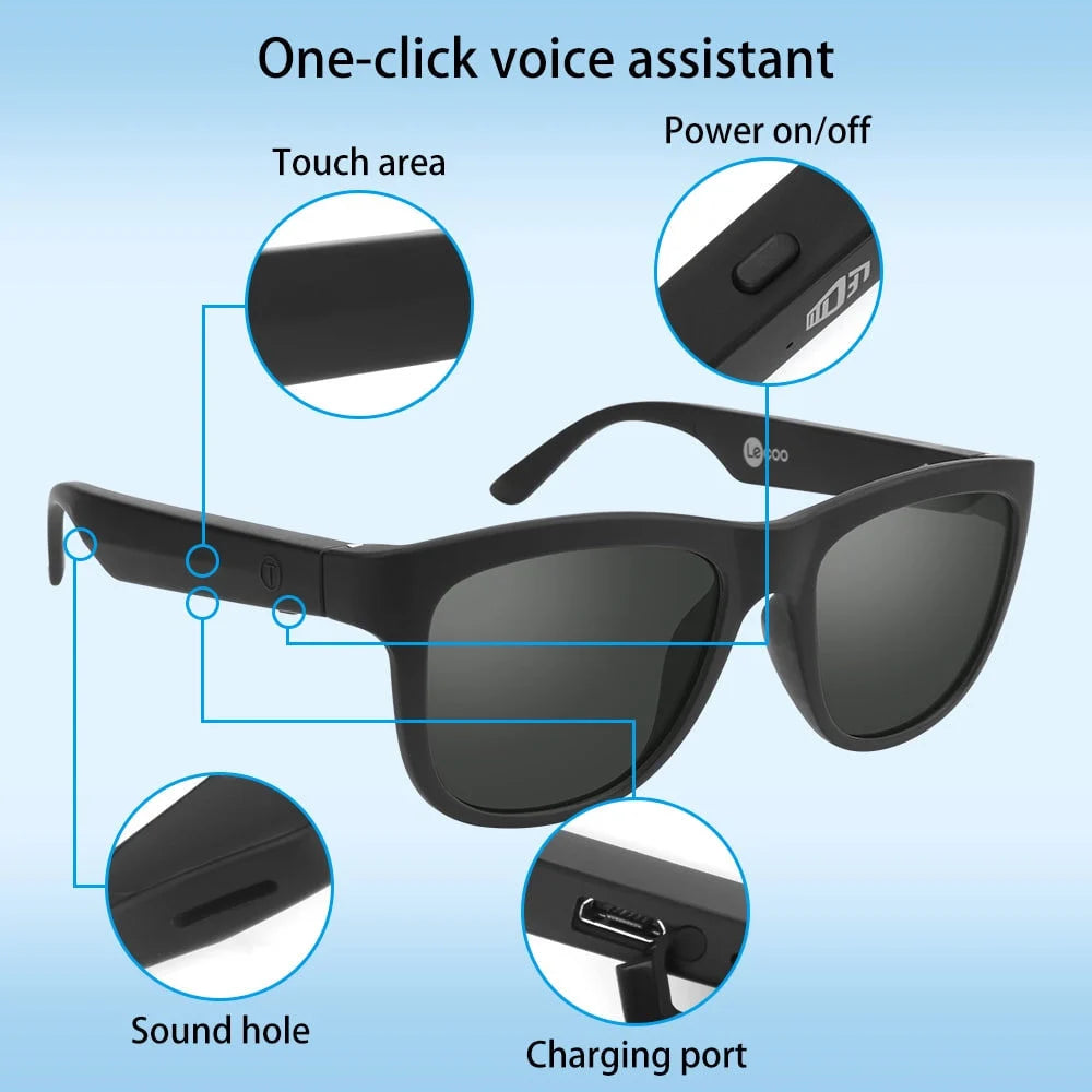 Bluetooth 5.3 Smart Wireless Headset Anti-Polarized Sunglasses