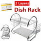2 Tier Stainless Steel Kitchen Dish Drainer Drying Rack