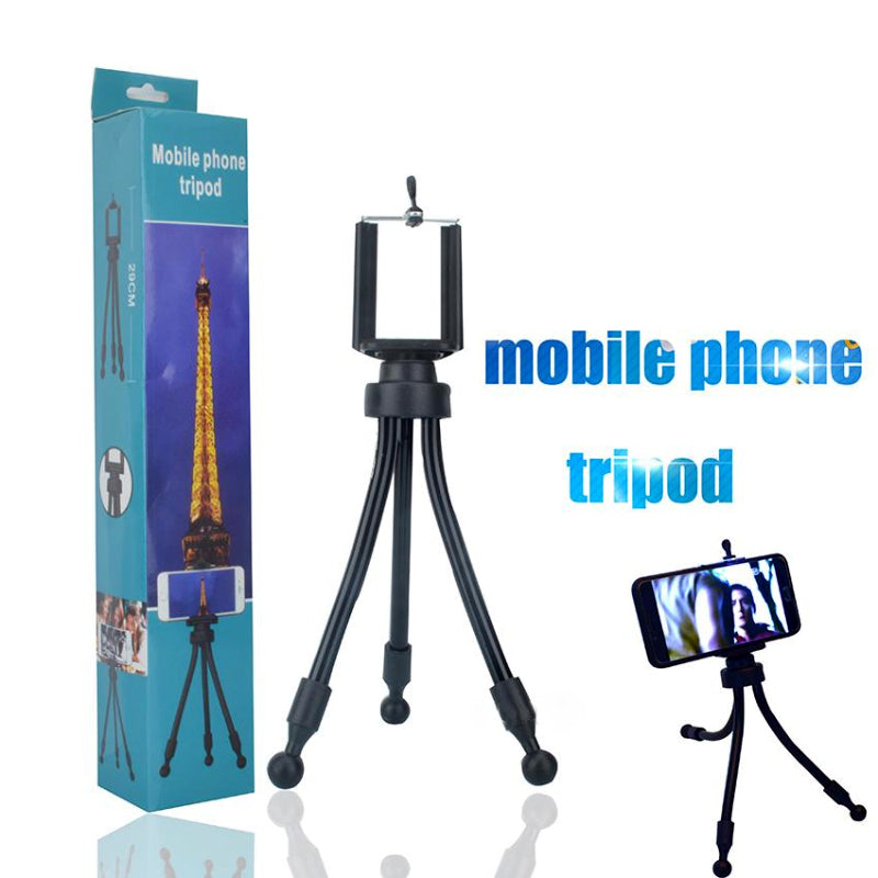 Mini Flexible Tripod With Clip Mount Holder For Mobile Phones