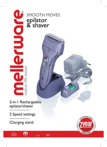 Mellerware Smooth Moves 2-in-1 Rechargeable Epilator & Shaver